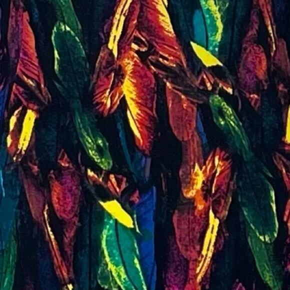 Carmen Marc Valvo Leaf Print Ruched BodyCon Dress NWOT Size S - Picture 8 of 12